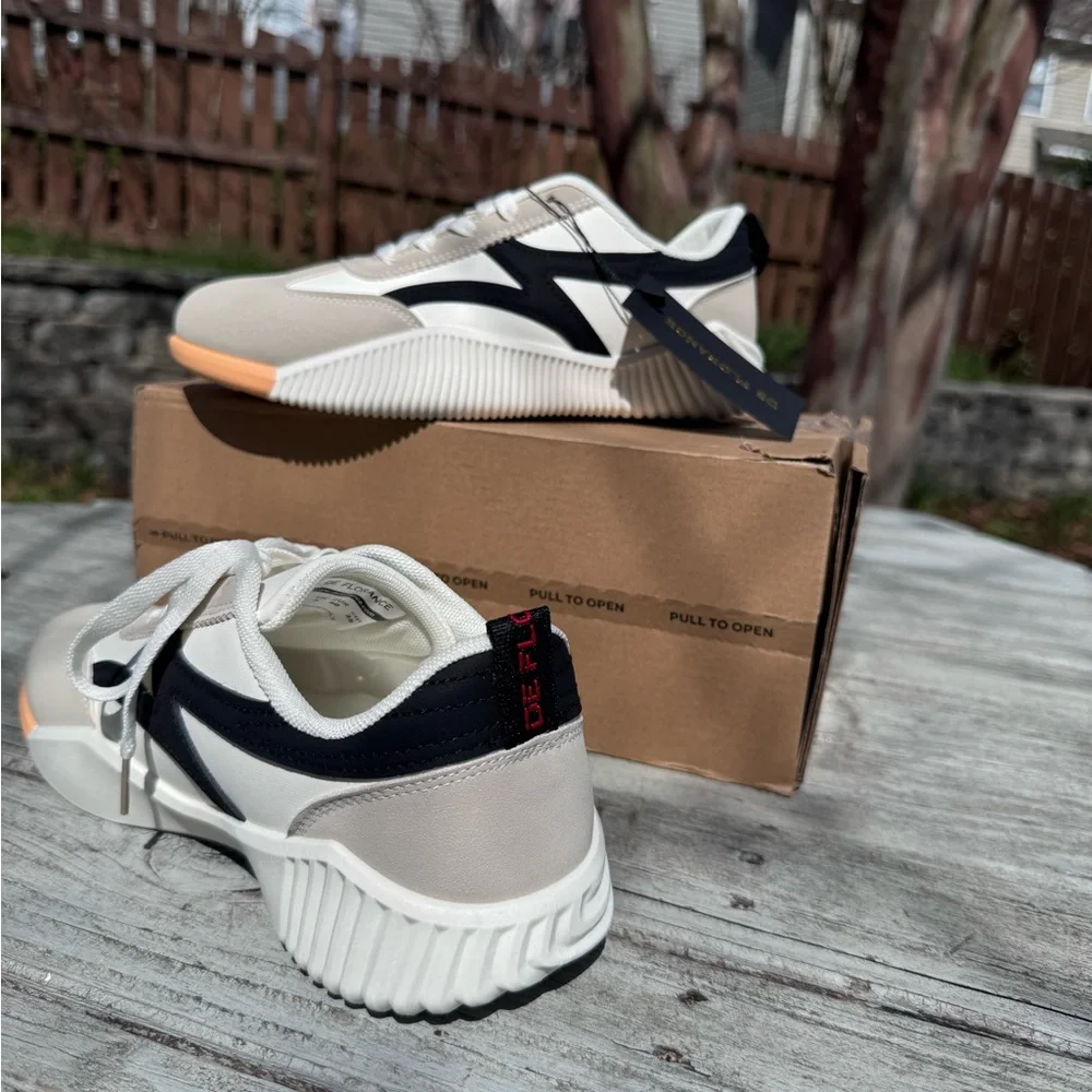 De Florance Vintage Sneakers Women’s Size 9 EU 40 Beige Black Retro Trainer NWT - Picture 7 of 12